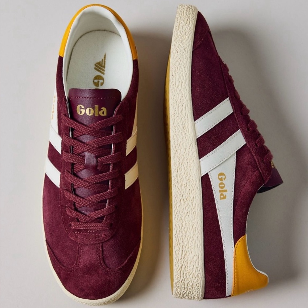 Gola Men's Maroon and White Sneakers